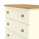 Byland Ready Assembled 5 Drawer Chest in Cream Ash & Modern Oak