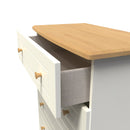Byland Ready Assembled 5 Drawer Chest in Cream Ash & Modern Oak