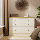 Byland Ready Assembled 6 Drawer Wide Chest in Cream Ash & Modern Oak