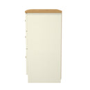 Byland Ready Assembled 6 Drawer Wide Chest in Cream Ash & Modern Oak