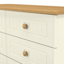 Byland Ready Assembled 6 Drawer Wide Chest in Cream Ash & Modern Oak