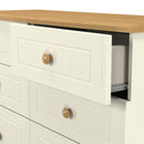 Byland Ready Assembled 6 Drawer Wide Chest in Cream Ash & Modern Oak