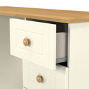 Byland Ready Assembled Double Pedestal Desk in Cream Ash & Modern Oak