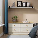 Byland Ready Assembled 4 Drawer Bed Box in Cream Ash & Modern Oak