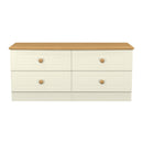 Byland Ready Assembled 4 Drawer Bed Box in Cream Ash & Modern Oak