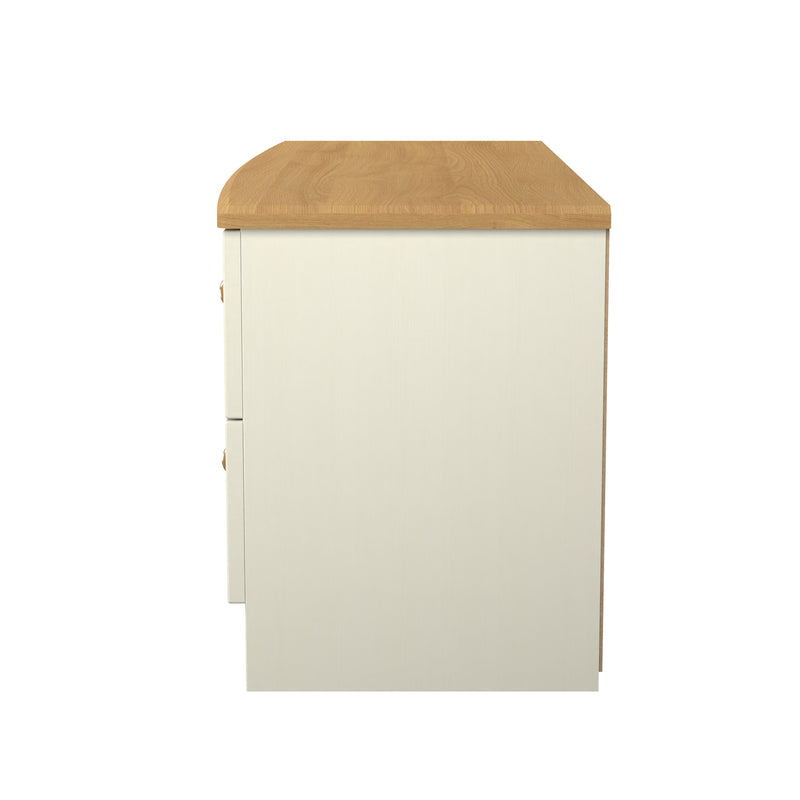 Byland Ready Assembled 4 Drawer Bed Box in Cream Ash & Modern Oak