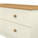 Byland Ready Assembled 4 Drawer Bed Box in Cream Ash & Modern Oak