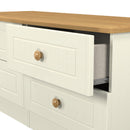 Byland Ready Assembled 4 Drawer Bed Box in Cream Ash & Modern Oak