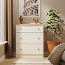 Byland Ready Assembled 3 Drawer Deep Chest in Cream Ash & Modern Oak