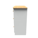 Byland Ready Assembled 3 Drawer Deep Chest in Cream Ash & Modern Oak