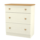 Byland Ready Assembled 3 Drawer Deep Chest in Cream Ash & Modern Oak