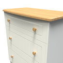 Byland Ready Assembled 3 Drawer Deep Chest in Cream Ash & Modern Oak