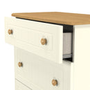Byland Ready Assembled 3 Drawer Deep Chest in Cream Ash & Modern Oak