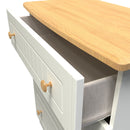 Byland Ready Assembled 3 Drawer Deep Chest in Cream Ash & Modern Oak