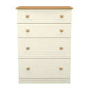 Byland Ready Assembled 4 Drawer Deep Chest in Cream Ash & Modern Oak