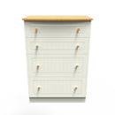 Byland Ready Assembled 4 Drawer Deep Chest in Cream Ash & Modern Oak
