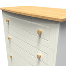 Byland Ready Assembled 4 Drawer Deep Chest in Cream Ash & Modern Oak