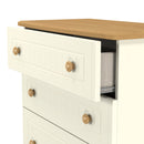 Byland Ready Assembled 4 Drawer Deep Chest in Cream Ash & Modern Oak