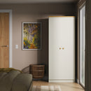 Byland Ready Assembled 2 Door Wardrobe in Cream Ash & Modern Oak