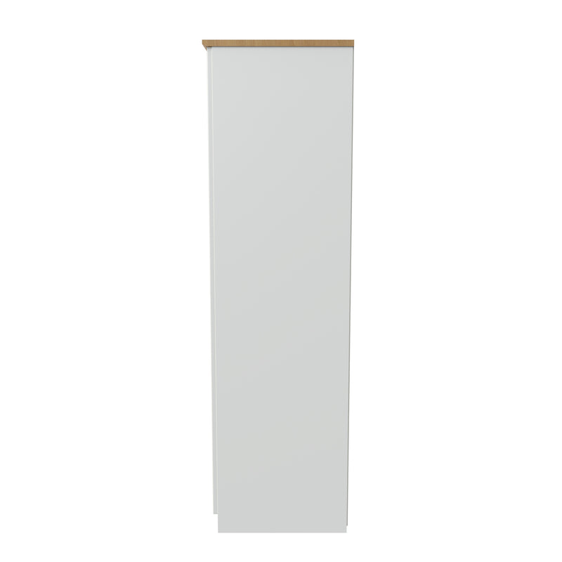 Byland Ready Assembled 2 Door Wardrobe in Cream Ash & Modern Oak