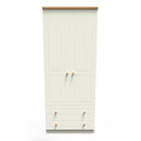Byland Ready Assembled 2 Door 2 Drawer Wardrobe in Cream Ash & Modern Oak
