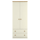 Byland Ready Assembled 2 Door 2 Drawer Wardrobe in Cream Ash & Modern Oak