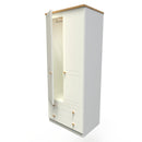 Byland Ready Assembled 2 Door 2 Drawer Wardrobe in Cream Ash & Modern Oak