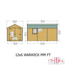 Warwick 6 X 12 Shiplap Apex Double Door Shed