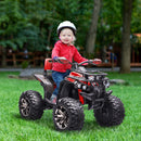 HOMCOM 12V Quad Bike ATV With LED Lights, Music, For Boys Girls, Yellow And Red