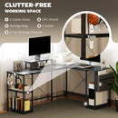 HOMCOM 168cm Reversible L Shaped Desk, 240cm Two Person Desk