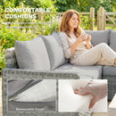 Outsunny 6 Piece Rattan Garden Furniture Set With Cushions, Grey