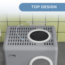 PawHut Enclosed Cat Litter Tray with Lid, Front Entry, Top Exit, Scoop