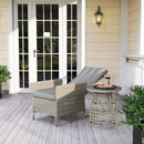 Outsunny Rattan Garden Recliner Chair with Adjustable Backrest