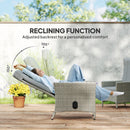 Outsunny Rattan Garden Recliner Chair with Adjustable Backrest