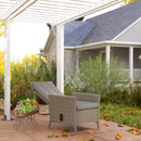Outsunny Rattan Garden Recliner Chair with Adjustable Backrest