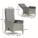 Outsunny Rattan Garden Recliner Chair with Adjustable Backrest