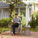 Outsunny Rattan Garden Recliner Chair with Adjustable Backrest