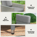 Outsunny Rattan Garden Recliner Chair with Adjustable Backrest
