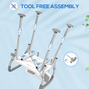 HOMCOM Padded Shower Stool with Arms and Back, 4 Suction Foot Pads, Grey