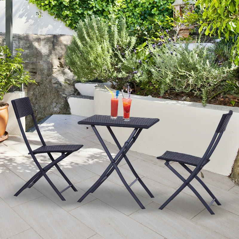 Outsunny  Rattan Bistro Set  - Black