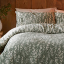 Fusion Winter Foliage Duvet Cover Set in Green