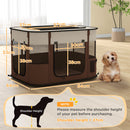 PawHut Portable Dog Pen For Puppies, Rabbits, Kittens, Guinea Pigs - Brown