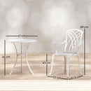 Outsunny 3 PCs Garden Bistro Set Outdoor Garden Furniture Set W/ Umbrella Hole