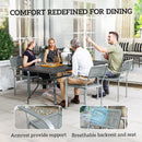 Outsunny Garden Chairs Set of 4, Stackable & Rattan Effect, Light Grey