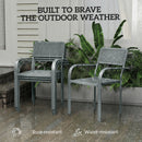 Outsunny Garden Chairs Set of 4, Stackable & Rattan Effect, Light Grey