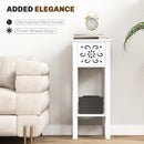 HOMCOM Bedside Table Set, End Table Set With Drawer And Storage Shelf, White