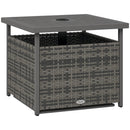 Outsunny Outdoor Rattan Coffee Table W/ Umbrella Hole Fit For Garden