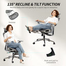 HOMCOM Ergonomic Office Chair, Mesh Desk Chair With Lumbar Support, Footrest