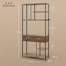 HOMCOM 5 Tier Free Standing Book Shelf With 2 Drawers For Study, Living Room