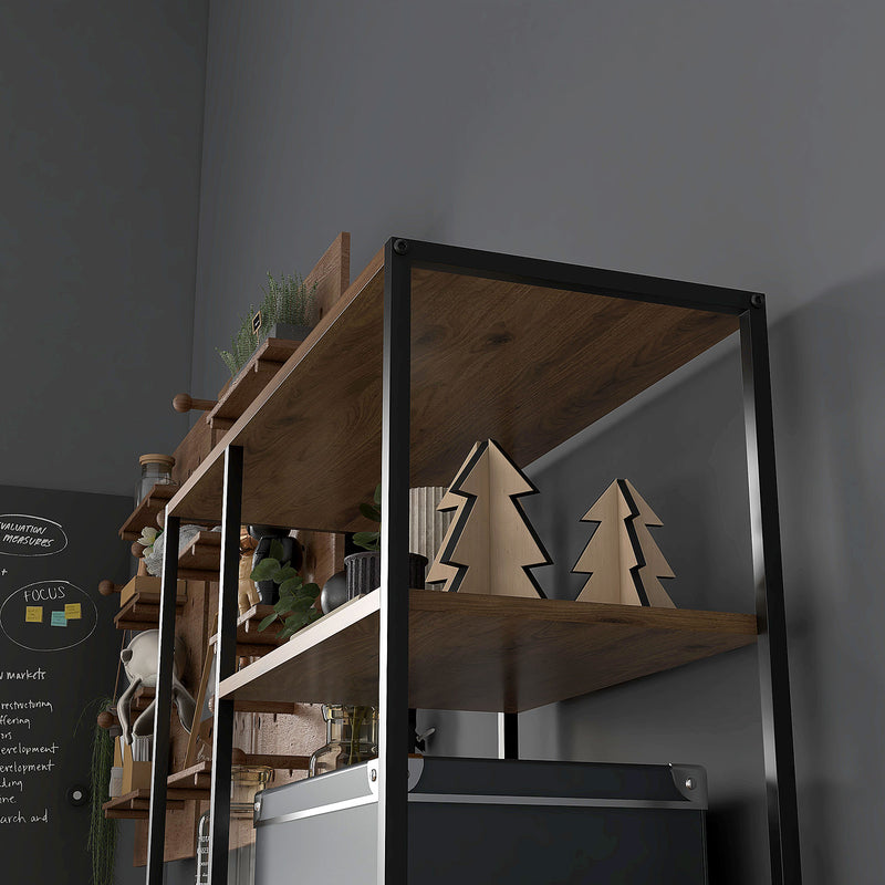 HOMCOM 5 Tier Free Standing Book Shelf with 2 Drawers for Study, Living Room